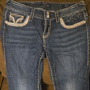 Vigoss Women's Boot Cut Jeans with Sparkling Details Size 7/8 Length 33"